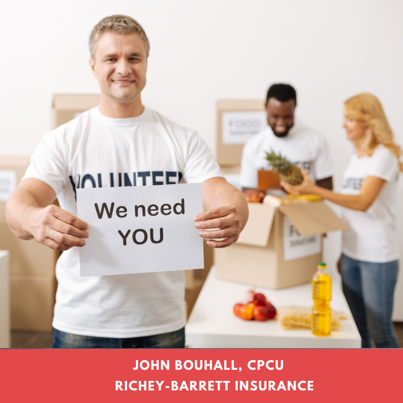 volunteers helping with food donations