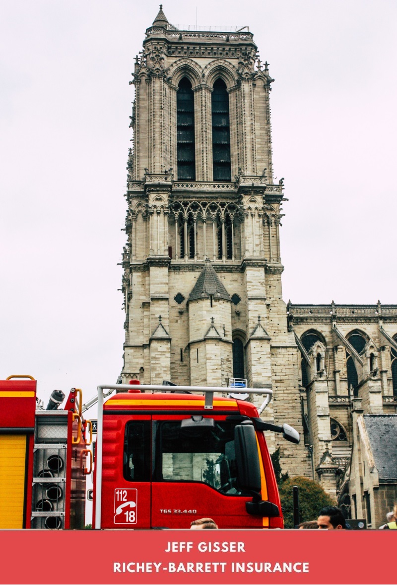 Church with firetruck out front